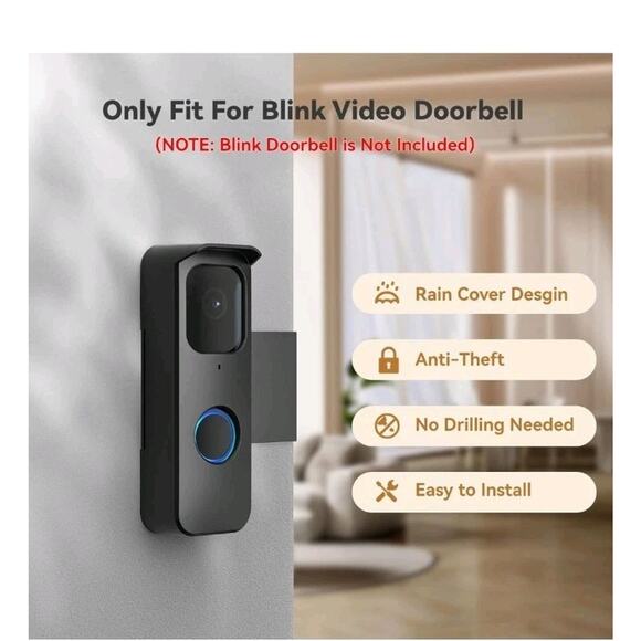 Blink Doorbell Mount, Anti-Theft Blink Video Doorbell Camera Mount No Drill, - Picture 2 of 9